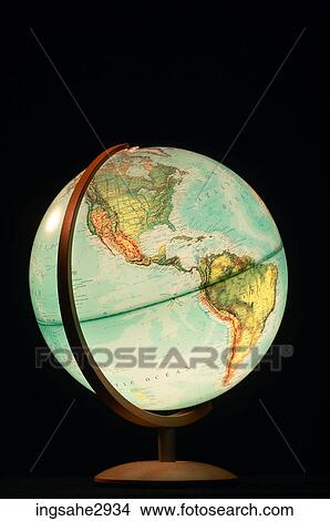 Picture - Lit up globe . Fotosearch