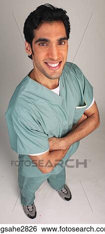 Stock Photograph - man in hospital scrubs . Fotosearch