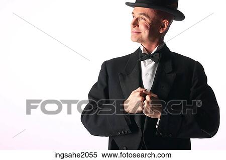 Man in tuxedo with top hat BE 8 View Large Photo Image Stock Photography - Man in tuxedo with top hat BE 8. Fotosearch