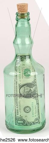 Stock Photograph - Money in bottle . Fotosearch