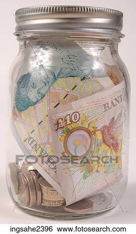 Money in glass jar View Large Photo Image Stock Photograph - Money in glass jar . Fotosearch