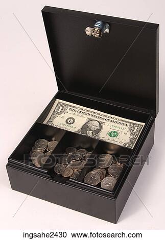 Stock Image - Money in lockbox . Fotosearch