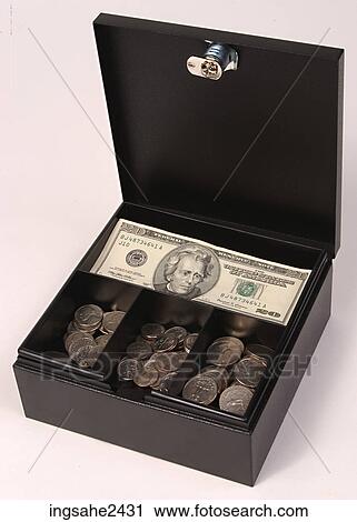 Stock Image - Money in lockbox . Fotosearch