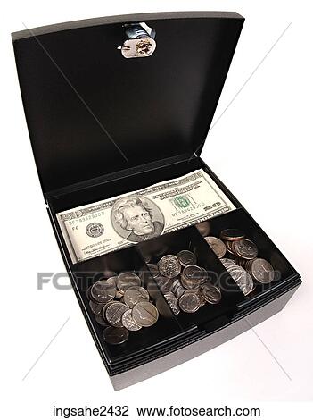 Stock Image - Money in lockbox . Fotosearch