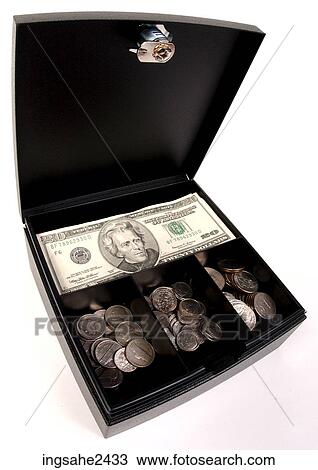 Stock Image - Money in lockbox . Fotosearch