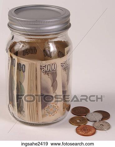 Money with jar View Large Photo Image Stock Photo - Money with jar . Fotosearch