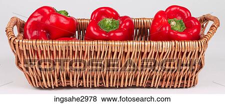 red peppers in basket View Large Photo Image Stock Photo - red peppers in basket . Fotosearch