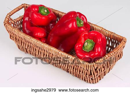 red peppers in basket View Large Photo Image Stock Photo - red peppers in basket . Fotosearch