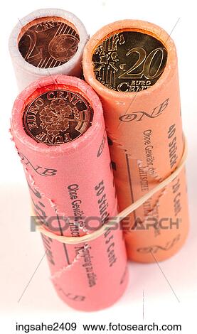 Rolls of Euro coins View Large Photo Image Stock Photo - Rolls of Euro coins . Fotosearch