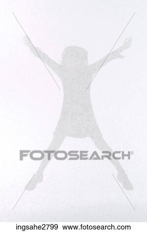 Silhouette of little girl jumping View Large Photo Image Stock Photo - Silhouette of little girl jumping . Fotosearch