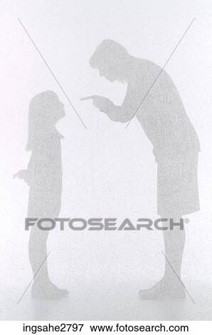 Stock Photo - Silhouette of woman and child . Fotosearch
