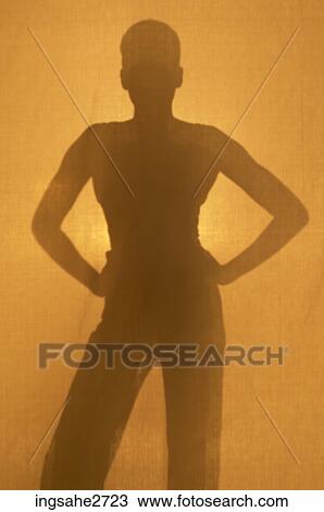 Stock Image - Silhouette of woman . Fotosearch