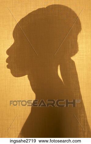 Stock Photo - Silhouette of woman . Fotosearch