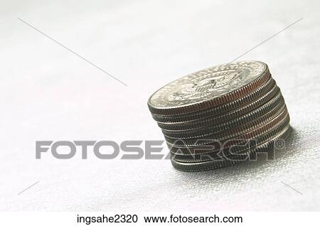 Stock Image - Stack of quarters. Fotosearch
