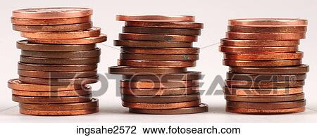 Stock Image - Stacks of coins . Fotosearch