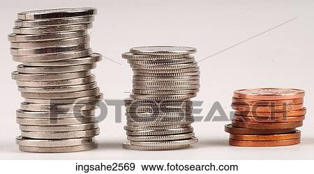 Stock Photo - Stacks of coins . Fotosearch
