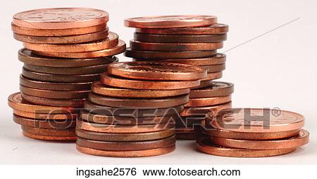 Stock Photograph - Stacks of coins . Fotosearch