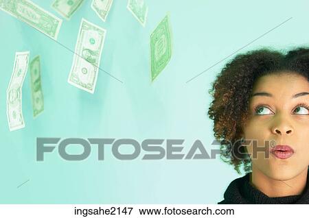 Stock Photo - woman and money BE 6. Fotosearch