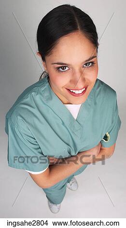 woman in hospital scrubs View Large Photo Image Picture - woman in hospital scrubs . Fotosearch