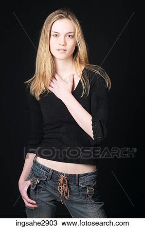 Woman in jeans View Large Photo Image Stock Image - Woman in jeans . Fotosearch