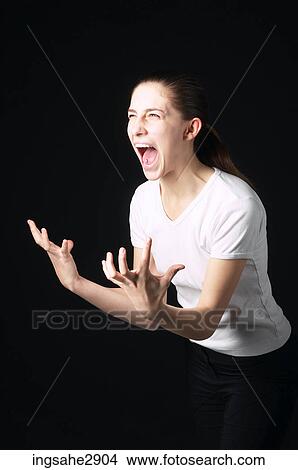 Picture - Woman in white t-shirt . Fotosearch