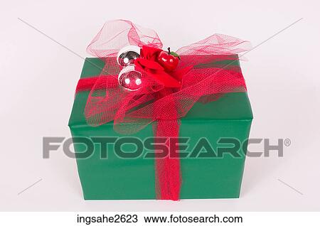Stock Image - Wrapped Christmas present . Fotosearch