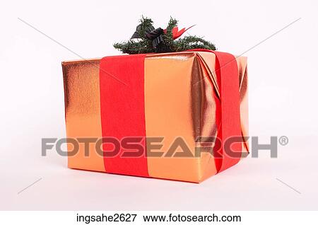 Wrapped Christmas present View Large Photo Image Stock Photo - Wrapped Christmas present . Fotosearch