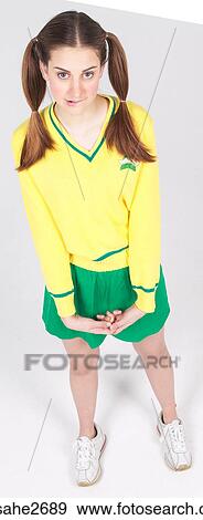 Young female cheerleader View Large Photo Image Stock Photo - Young female cheerleader . Fotosearch