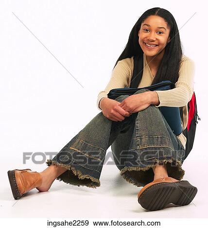 young woman ready for school View Large Photo Image Stock Photo - young woman ready for school . Fotosearch