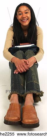 Stock Photography - young woman ready for school . Fotosearch