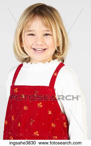 Stock Image - A smiling blonde female child. Fotosearch