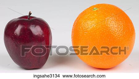 Picture - Apple and orange . Fotosearch