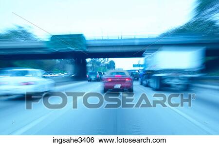 Cars and trucks on highway View Large Photo Image Stock Photograph - Cars and trucks on highway . Fotosearch
