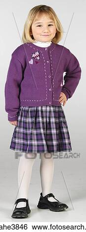 Caucasian blonde female child standing and smiling View Large Photo Image Stock Photograph - Caucasian blonde female child standing and smiling. Fotosearch