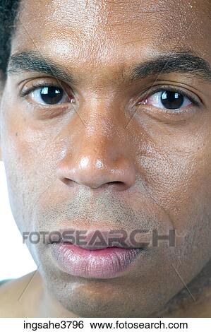 Close up of face of man View Large Photo Image Stock Photograph - Close up of face of man . Fotosearch