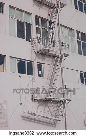 Fire escape on building View Large Photo Image Stock Image - Fire escape on building . Fotosearch
