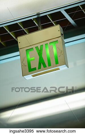 Green ""Exit"" sign View Large Photo Image Stock Photography - Green ""Exit"" sign . Fotosearch