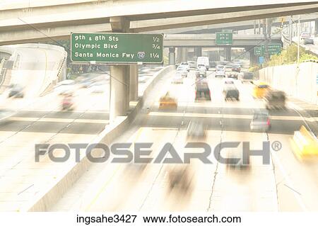 Highway with cars View Large Photo Image Stock Photo - Highway with cars . Fotosearch