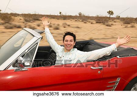 Male young adult driving car View Large Photo Image Stock Photograph - Male young adult driving car . Fotosearch