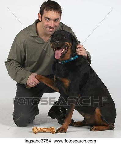 Man and dog View Large Photo Image Picture - Man and dog . Fotosearch