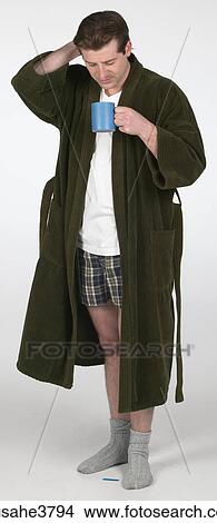 Picture - Man in a bathrobe . Fotosearch