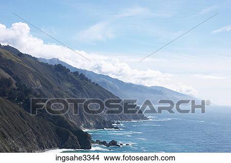 Picture - Mountainous rocky coastline . Fotosearch