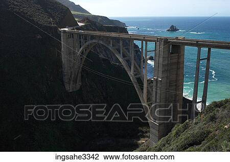 Stock Image - mountainous rocky coastline . Fotosearch