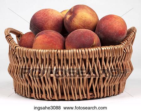 peaches in basket View Large Photo Image Stock Photo - peaches in basket . Fotosearch