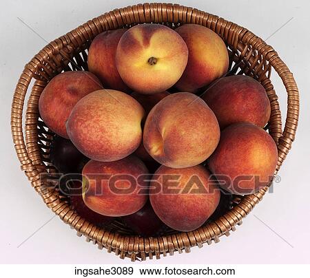 peaches in basket View Large Photo Image Stock Photo - peaches in basket . Fotosearch