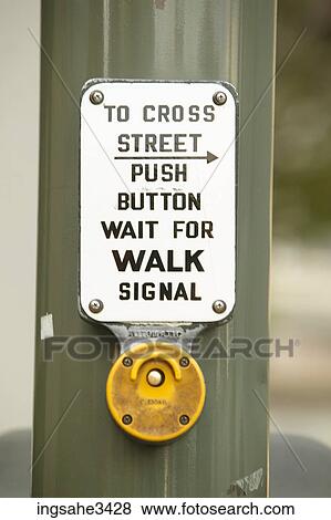 Pedestrian walk way push button View Large Photo Image Stock Photo - Pedestrian walk way push button . Fotosearch