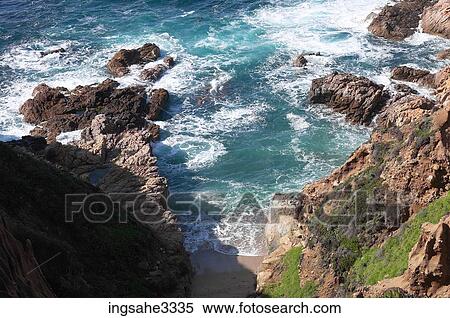 Steep rocky coast and ocean View Large Photo Image Stock Photography - Steep rocky coast and ocean . Fotosearch