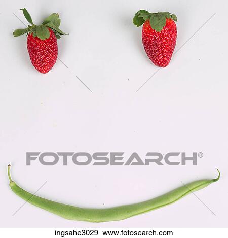 strawberry and bean face View Large Photo Image Stock Photo - strawberry and bean face . Fotosearch