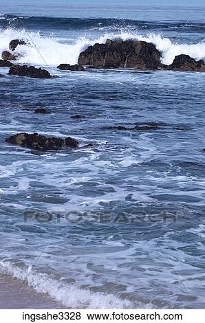 waves on rocky coast View Large Photo Image Stock Photo - waves on rocky coast . Fotosearch