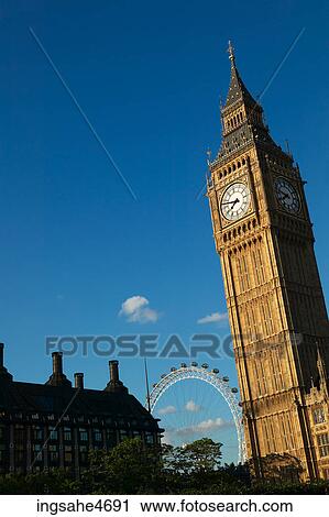 Big Ben and Millennium Wheel View Large Photo Image Stock Image - Big Ben and Millennium Wheel. Fotosearch